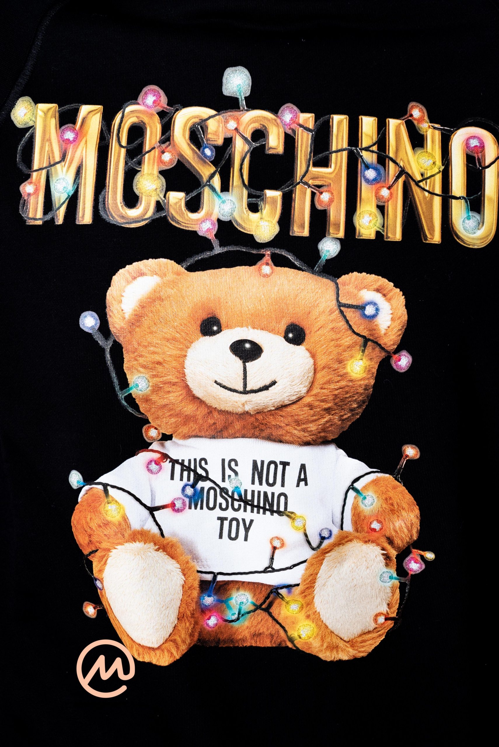Khăn lụa Moschino Gấu Hồng Teddy Bear Print 9090cm  Én shop hàng hiệu