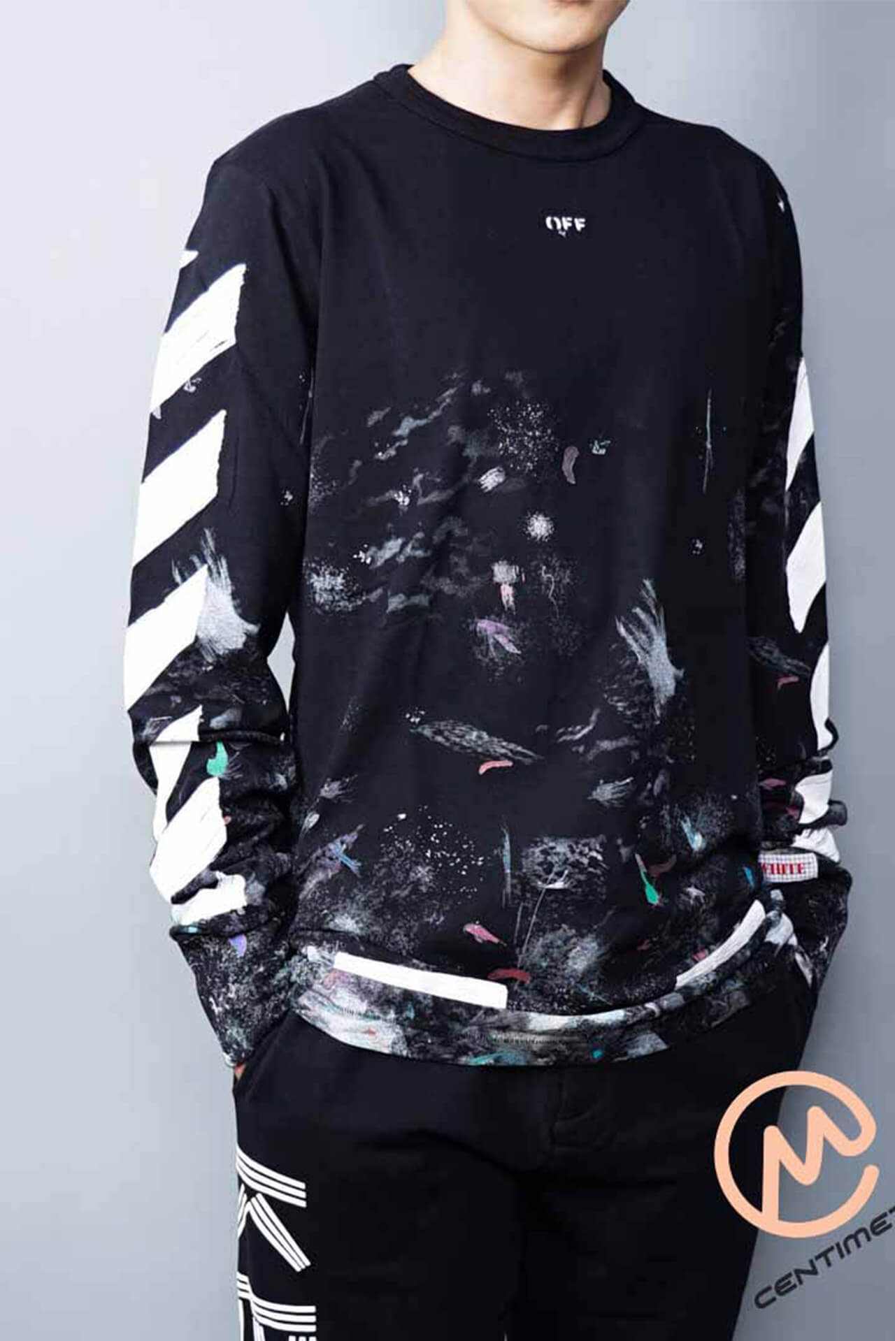 Ao Off-white Galaxy brushed print sweater4767