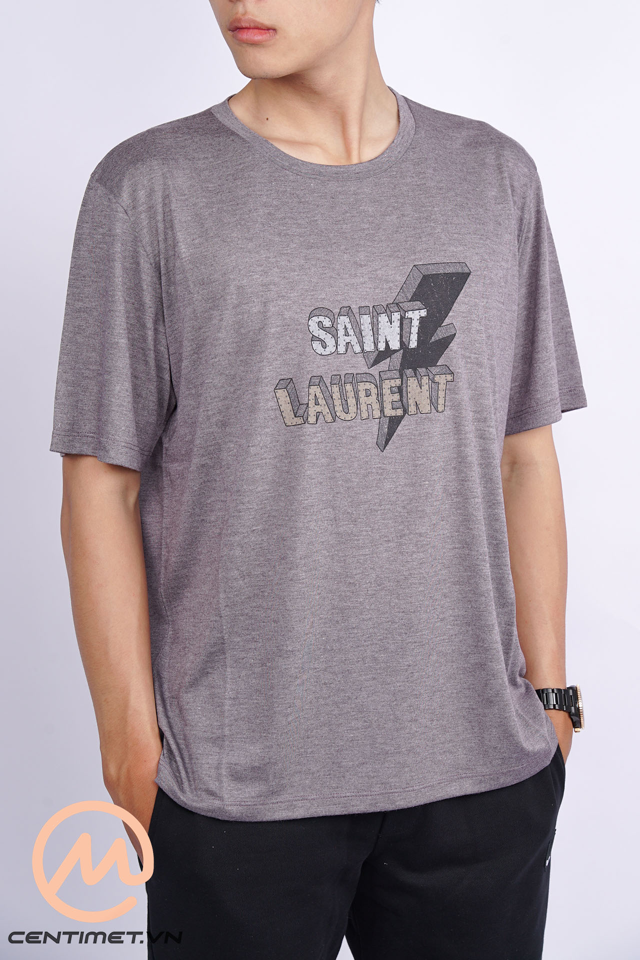 Ao phong Saint Laurent Lightning Bolt T-shirt 2234234