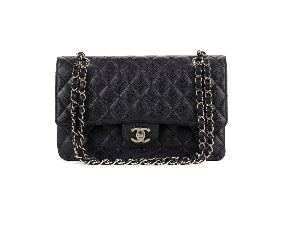 Chanel-Black-Quilted-Caviar-Leather-Medium-Classic-Double-Flap-Bag