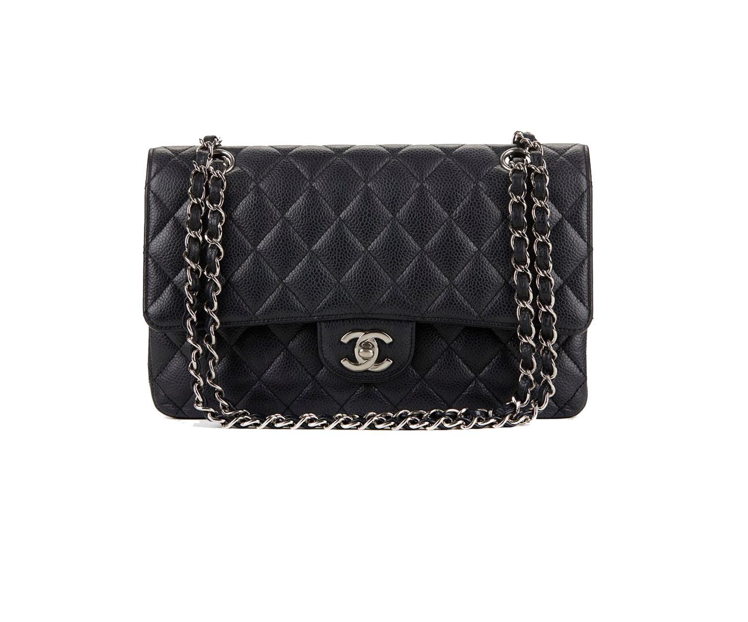 Túi Xách Chanel Classic Flap Bag Medium Silver 