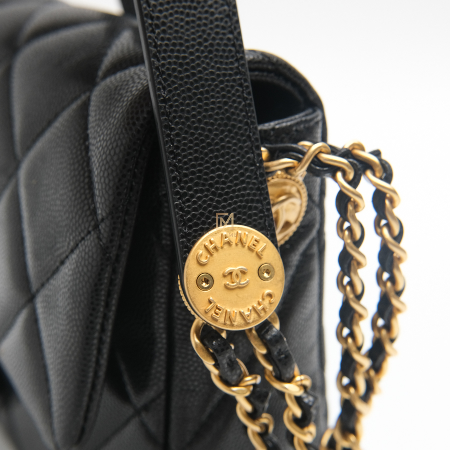 Túi Chanel 22A Small Flap Bag Black Grained Shinny Calfskin -