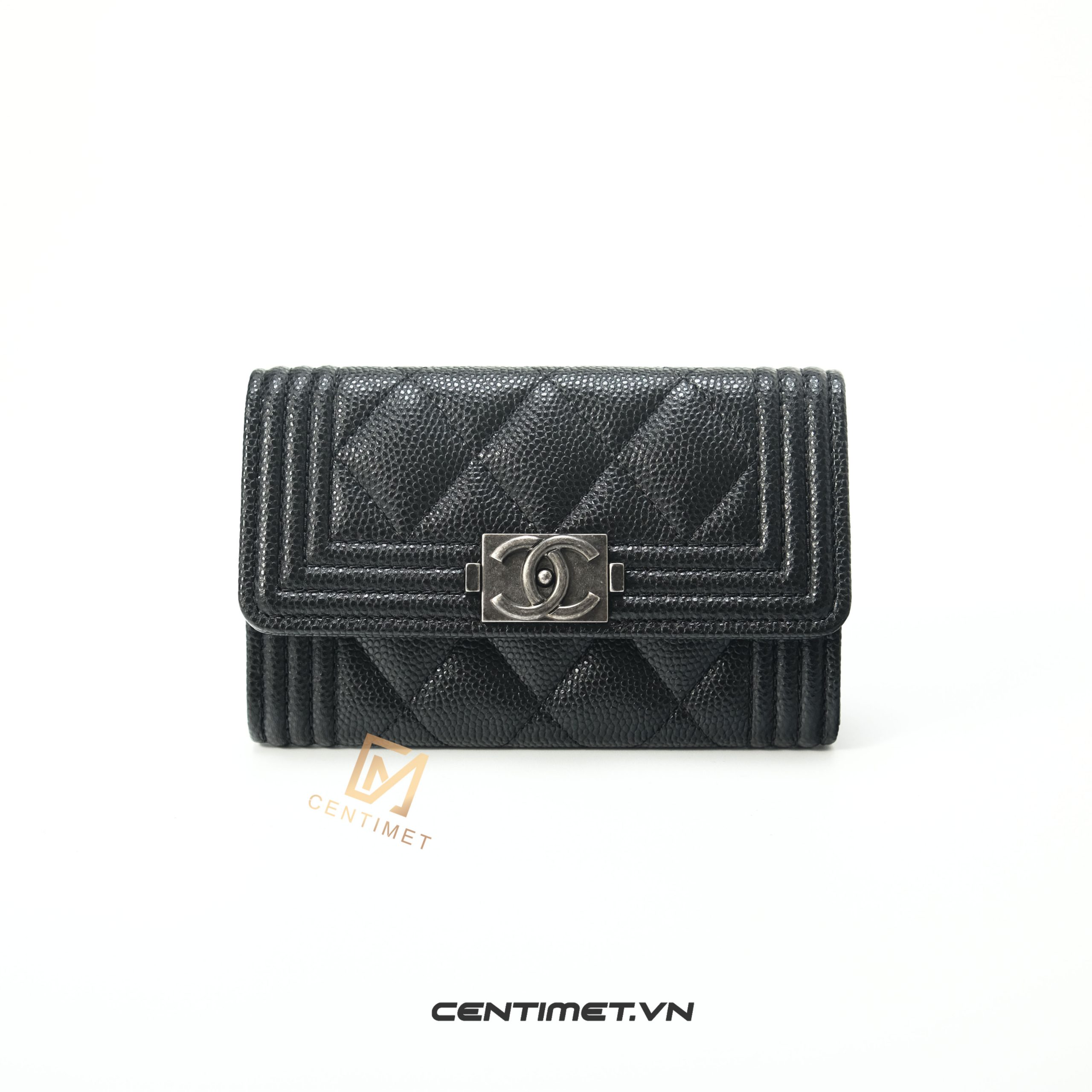 Ví Chanel Caviar Quilted Flap Card Holder Wallet Beige chính hãng  Nice Bag