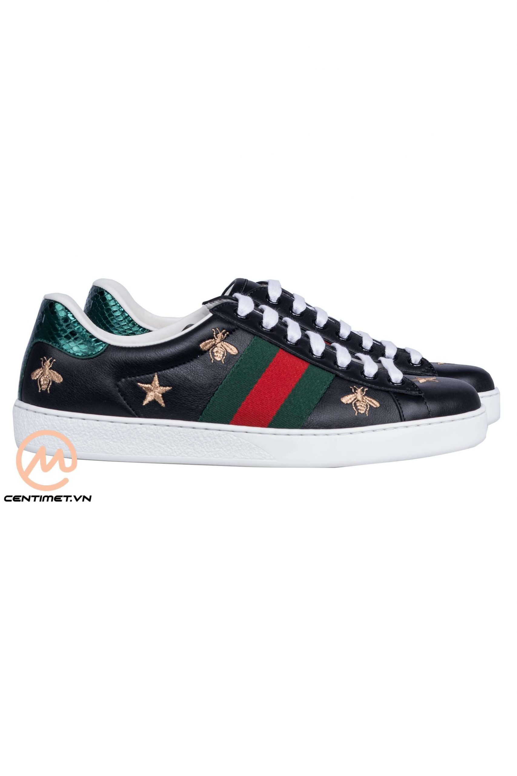 Giày Gucci Ace Sneaker with Bees & Stars Black Edition05388-Edit