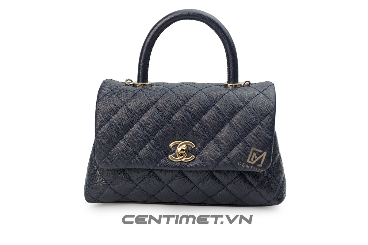 Túi Xách Chanel Coco  Flap Bag With Top Handle in Navy 