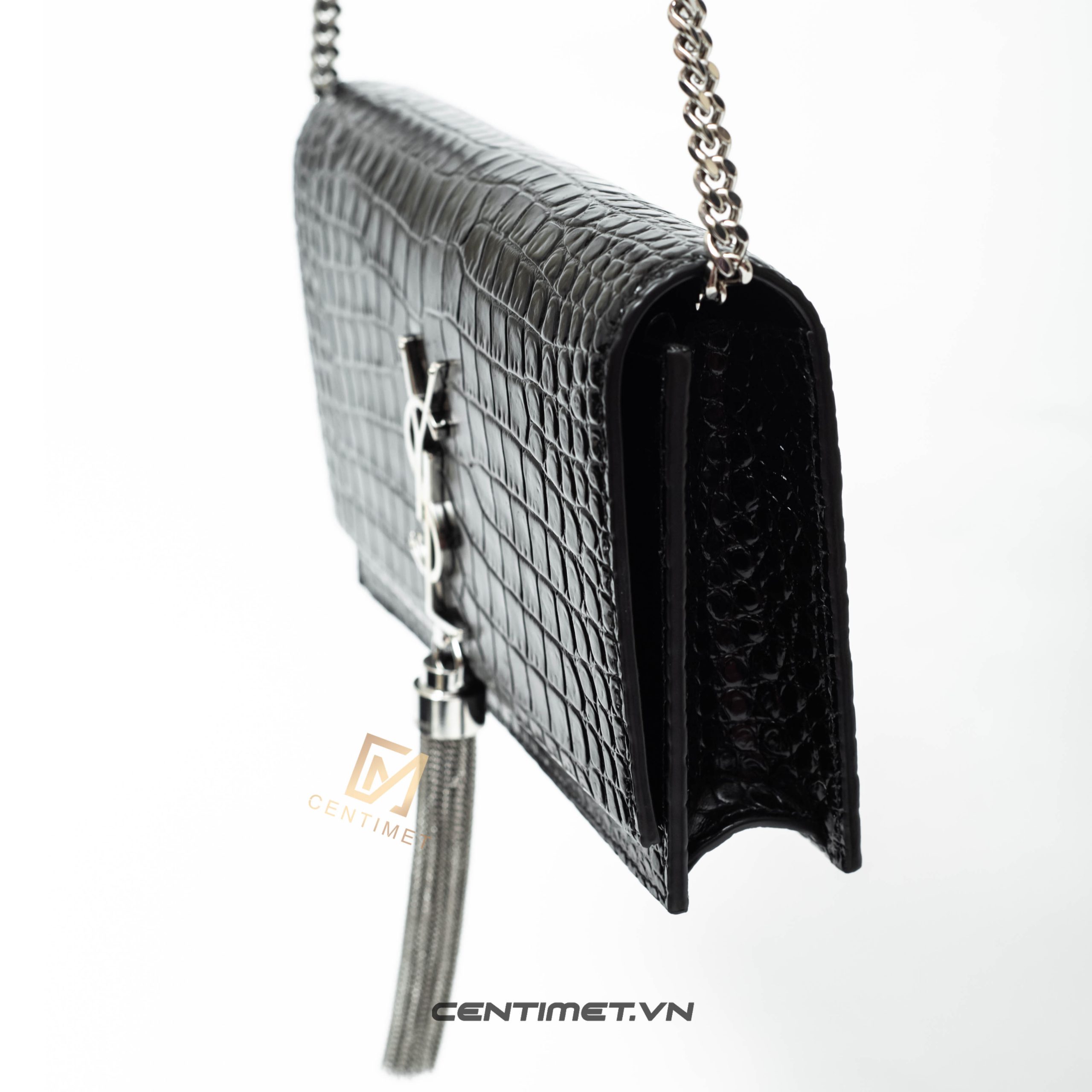 Túi Xách Saint Laurent Kate Croc-Effect Bag (Khóa Trắng) - Centimet.Vn