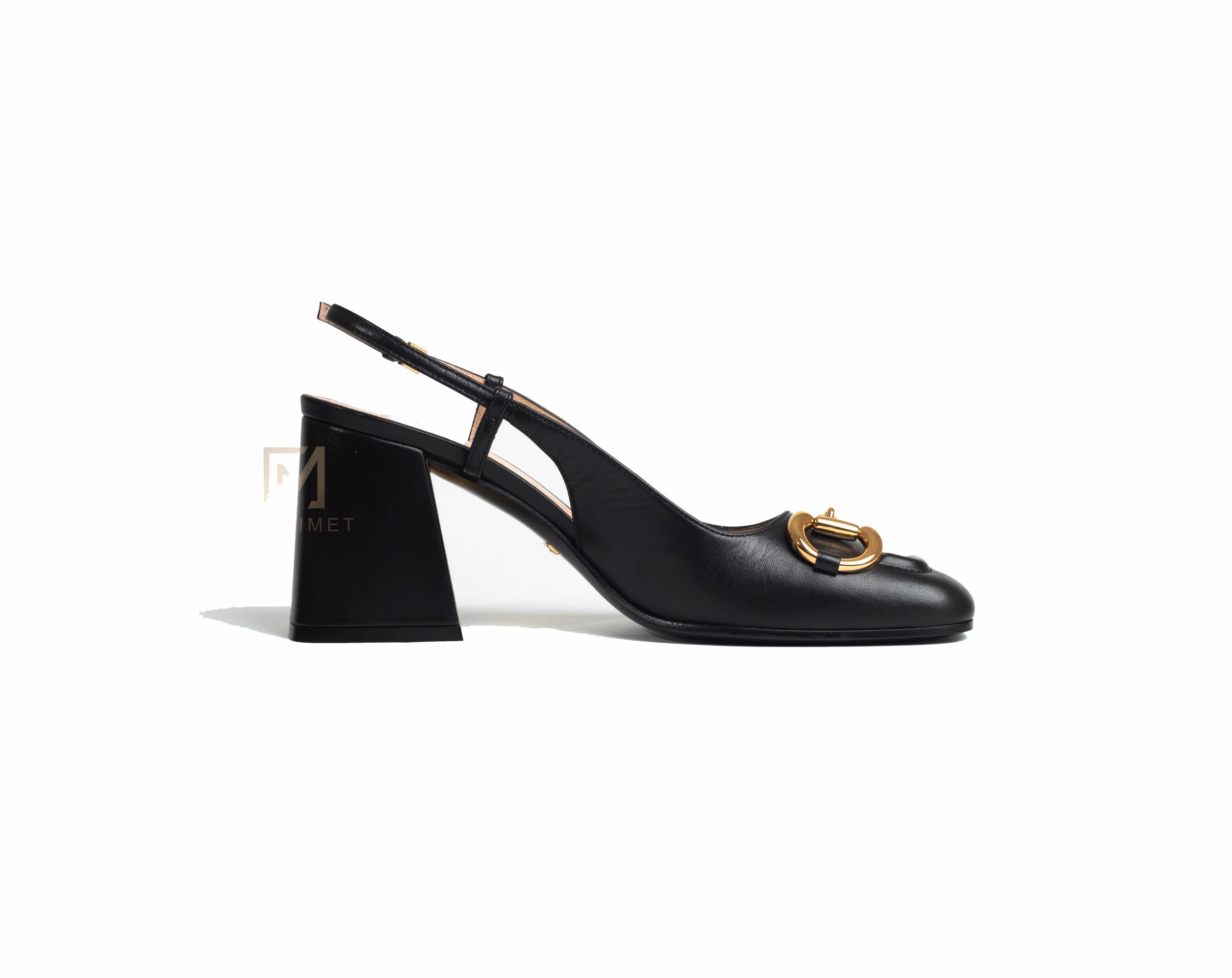 Giày Gucci Women’s Mid-Heel Slingback With Horsebit In Black