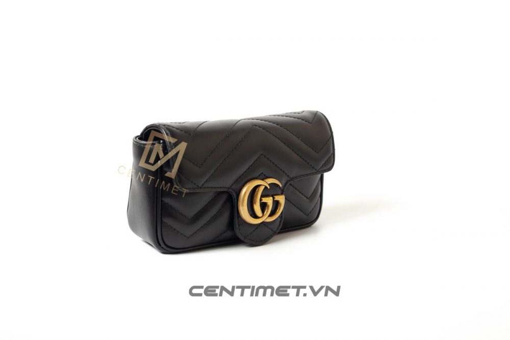 Túi Gucci Marmont Matelassé Super Mini Bag In Black (3)