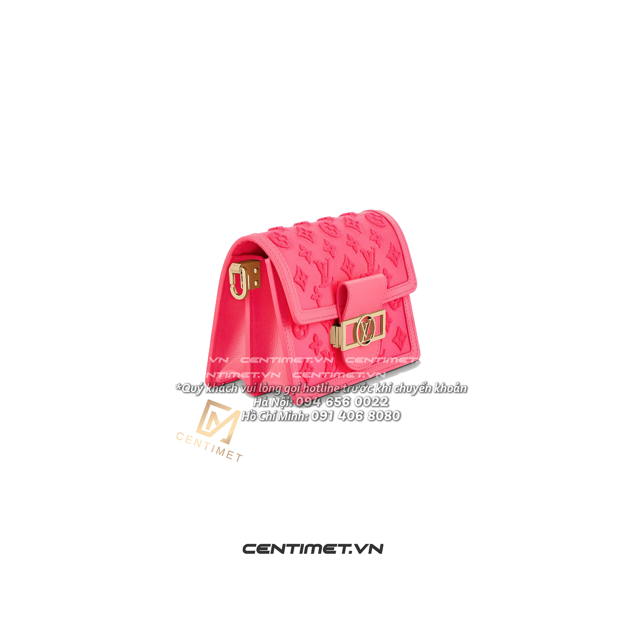 M20747 Louis Vuitton Rose Fluo Mini Dauphine Handbag