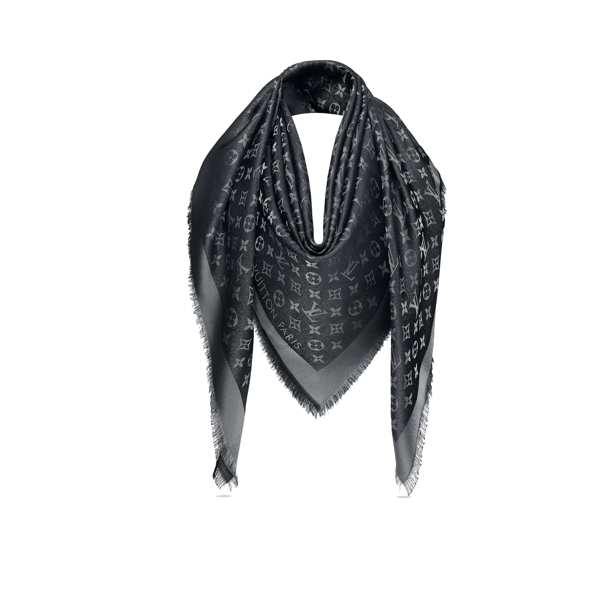 Khăn Louis Vuitton Monogram Shine Shawl Black (M75123) 